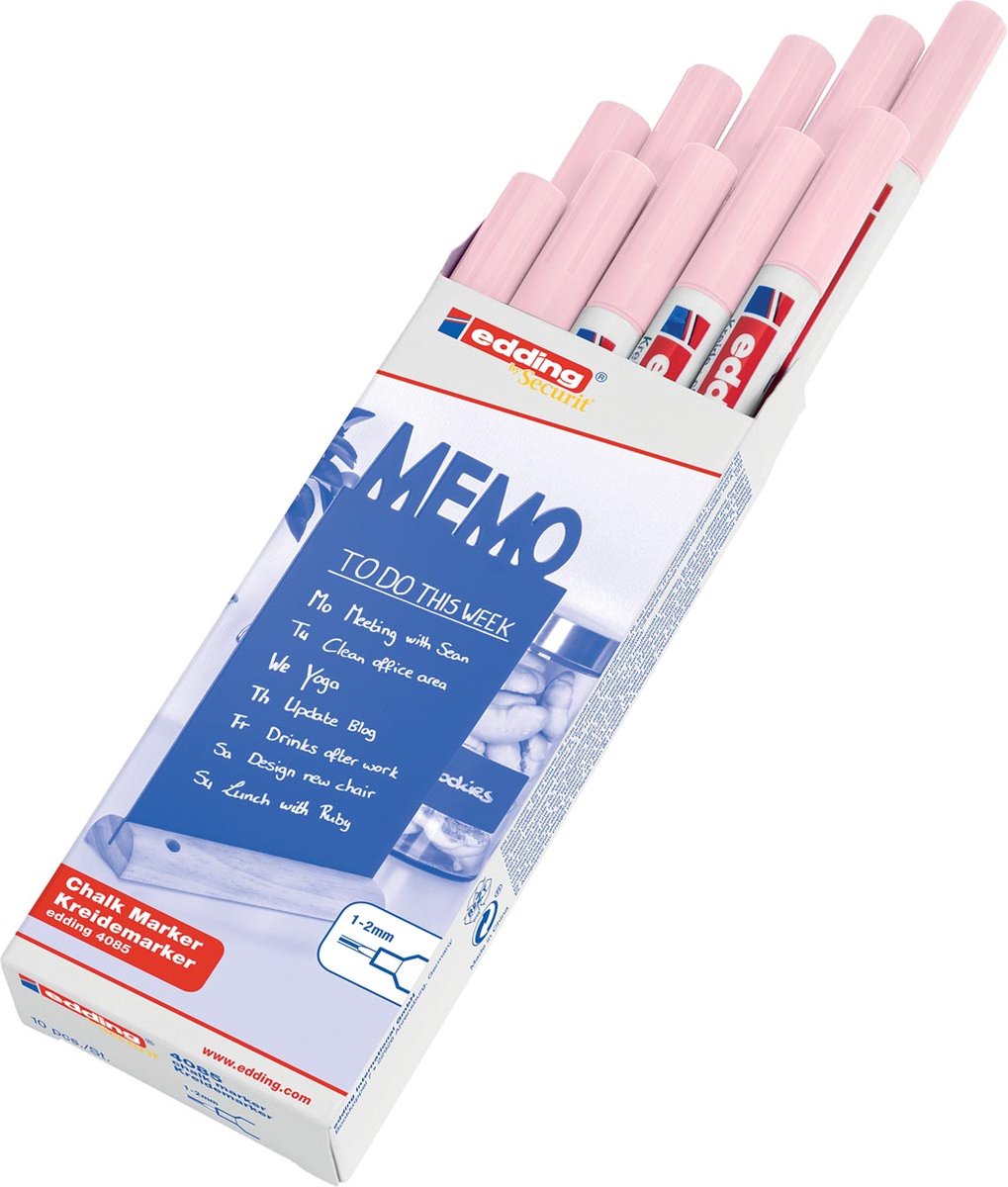 Krijtstift edding 4085 rond 1-2mm pastel roze | 10 stuks